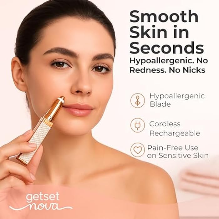 getsetnova Facial Hair Removal Machine for Women – 2 in 1 Trimmer & Eyebrow Trimmer Pen, Upper Lip Hair Rem over for Women & Epilator – USB Rechargeable, Painless - Image 4